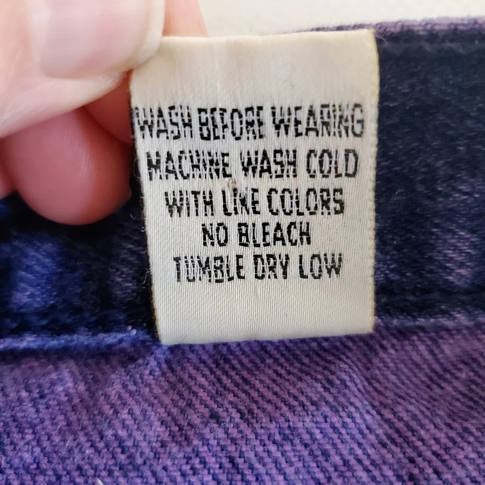 7256 * Gitano Vintage Button Fly Tapered Leg Jeans Purple Size 14 80s - Picture 4 of 11